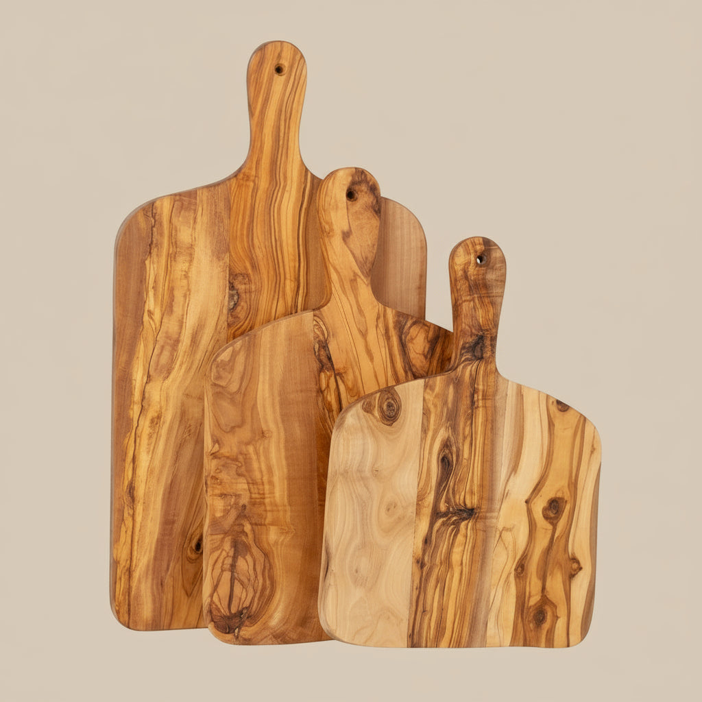 Handcrafted Olive Wood Cutting Board with Handle
