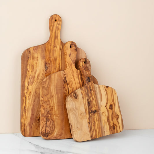 Handcrafted Olive Wood Cutting Board with Handle