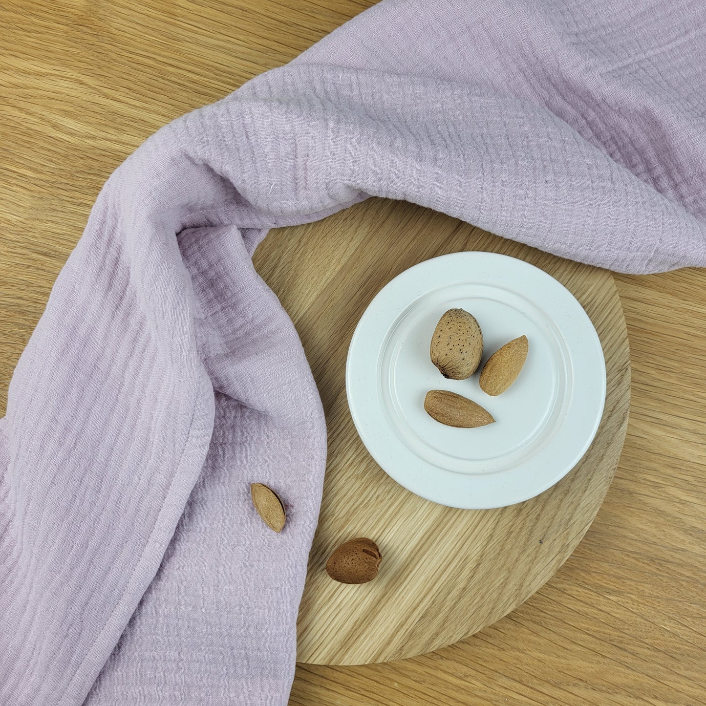 Cotton tea towel for a kitchen I White, pink, beige or grey colors