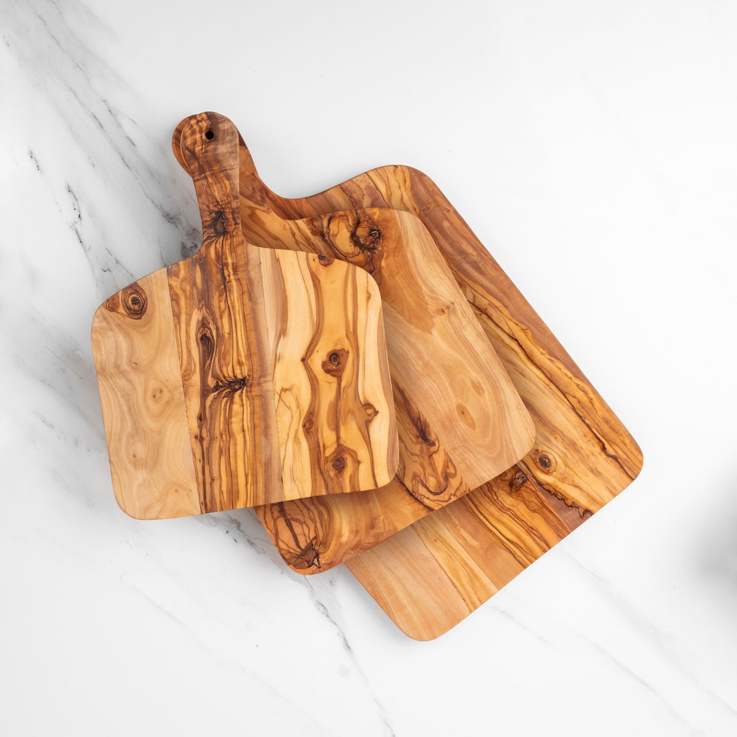 Handcrafted Olive Wood Cutting Board with Handle